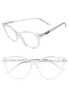 Quay All Nighter 50mm Blue Light Filtering Glasses In Clear/ Blue Light