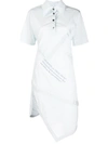 Off-white Blue Asymmetric Shirt Dress