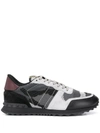 Valentino Garavani Rockrunner Low-top Sneakers In Grey