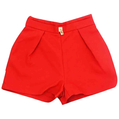 Pre-owned Elisabetta Franchi Red Polyester Shorts