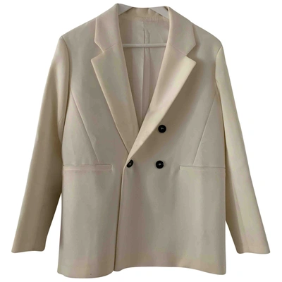 Pre-owned Harmony Suit Jacket In Ecru