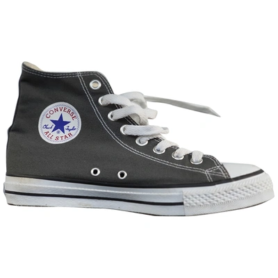 Pre-owned Converse Cloth High Trainers In Anthracite