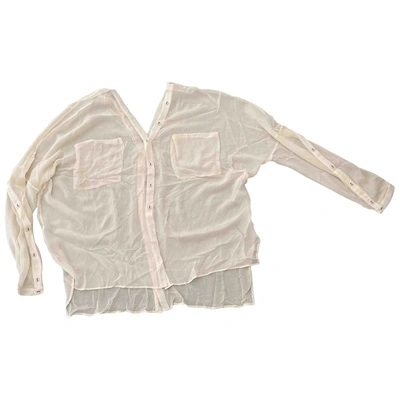 Pre-owned Isabel Benenato Silk Blouse In White