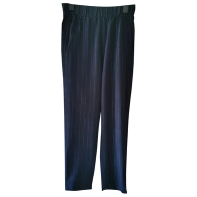Pre-owned Ganni Trousers In Blue