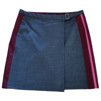 Pre-owned Tommy Hilfiger Wool Mini Skirt In Grey