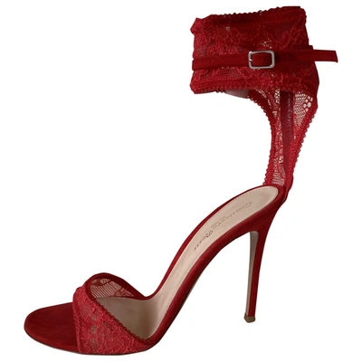 Pre-owned Gianvito Rossi Cloth Mules In Red