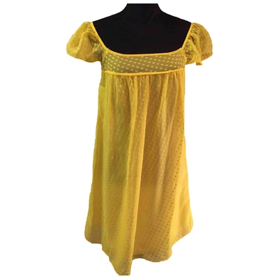Pre-owned Milly Yellow Silk Dress