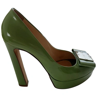 Pre-owned Elisabetta Franchi Patent Leather Heels In Green