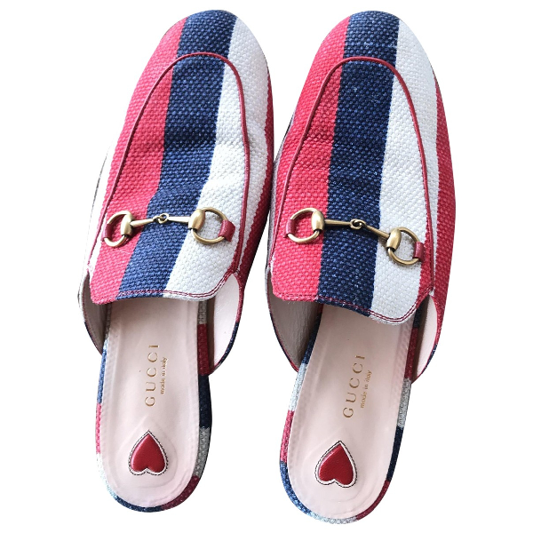 Pre-owned Gucci Princetown Multicolour Cloth Flats | ModeSens