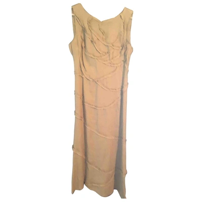 Pre-owned Moschino Cheap And Chic Linen Maxi Dress In Camel