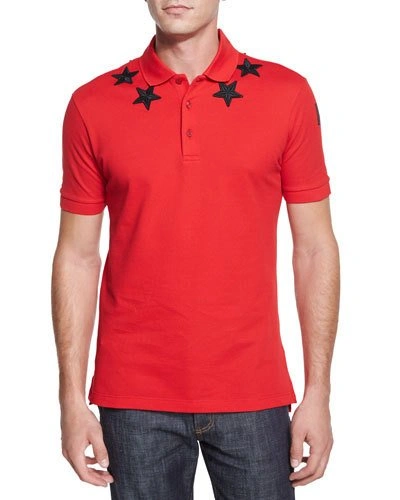 Givenchy Star Collar Tee In Red