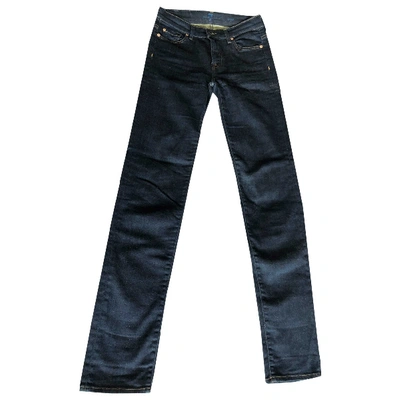 Pre-owned 7 For All Mankind Slim Jeans In Blue