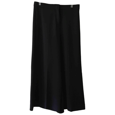 Pre-owned Max Mara Large Trousers In Navy