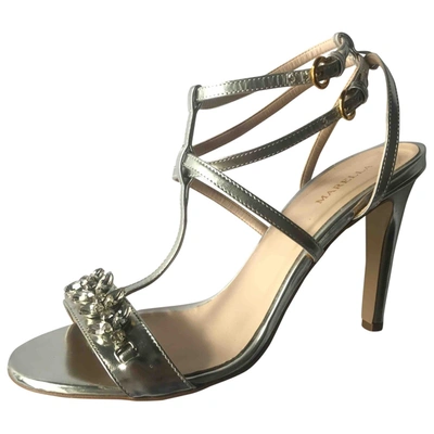 Pre-owned Marella Leather Sandal In Silver