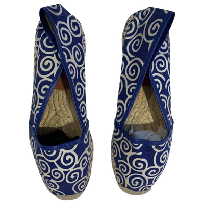 Pre-owned Diane Von Furstenberg Cloth Espadrilles In Blue