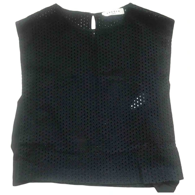 Pre-owned Sandro Silk T-shirt In Black