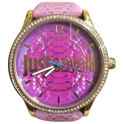 Pre-owned Just Cavalli Watch In Pink