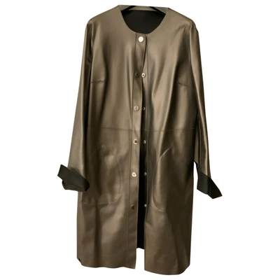 Pre-owned Pinko Trench Coat In Silver