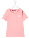 Acne Studios Kids' Nash Face Logo T-shirt (3-10 Years) In Pink