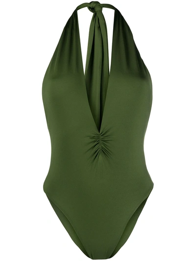 Tara Matthews Arinella Plunge Neck Swimsuit In Green