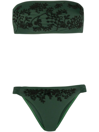 Tara Matthews Bandeau-style Bikini Set In Green