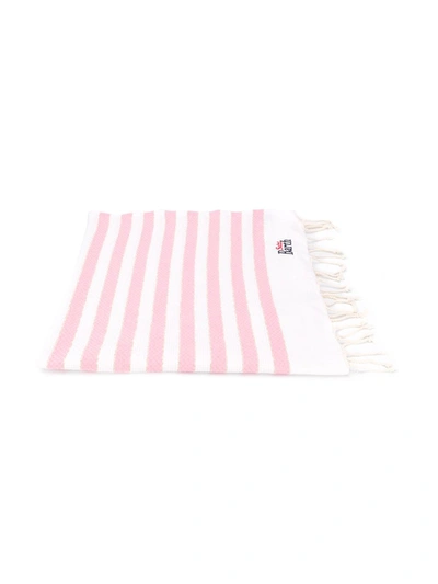 Mc2 Saint Barth Striped Pattern Beach Towel In Pink ,neutral
