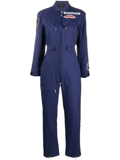 Mr & Mrs Italy Aviation-inspired Jumpsuit For Woman In Blue