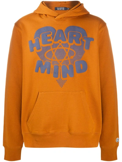 Billionaire Heart & Mind Print Hoodie In Orange