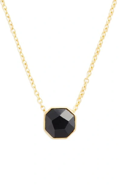 Gorjana Power Gemstone Charm Adjustable Necklace In Protection/ Black Onyx/ Gold