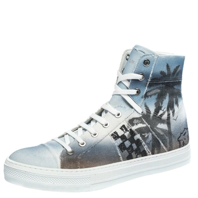 Pre-owned Amiri Multicolor Palm Tree Canvas Sunset High Top Sneakers Size 42