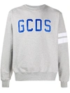 Gcds Logo Embroidered Sweatshirt In Grey