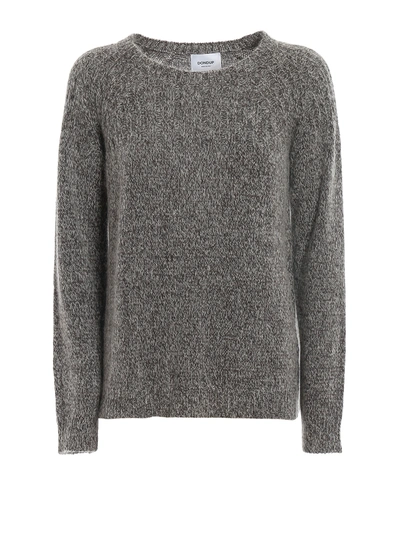 Dondup Melange Wool And Mohair Sweater In Grey