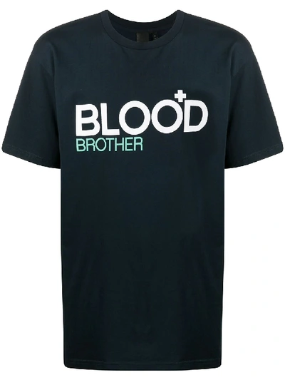 Blood Brother Trademark Printed T-shirt Navy In Blue
