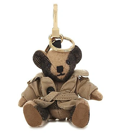 Burberry Thomas Bear Check Cashmere Charm With Coat 12cm In Camel