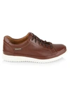 Mephisto Thomas Leather Lace-up Sneakers In Hazelnut