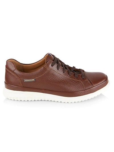 Mephisto Thomas Leather Lace-up Trainers In Hazelnut