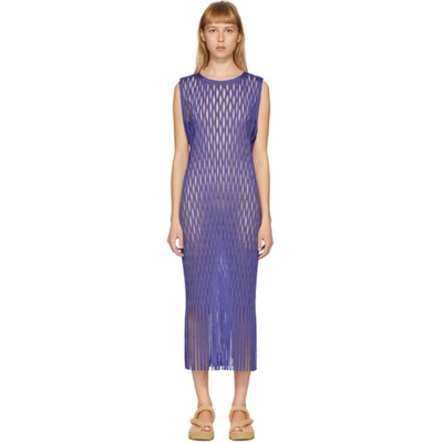 Issey Miyake Purple Netting Dress In 81 Purple