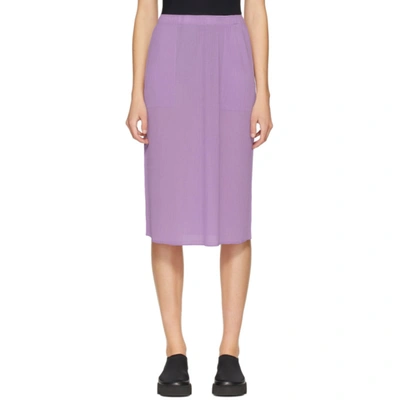 Issey Miyake Purple Pleated Skirt In 80 Lgtpurpl