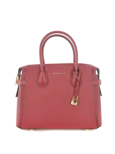 Michael Kors Mercer Medium Bag In Berry Color In Dark Red