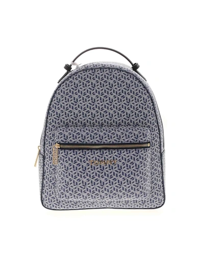 Tommy Hilfiger Monogram Backpack In Blue And White