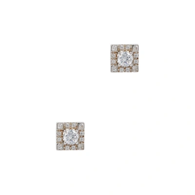 V By Laura Vann Odette Crystal-embellished Stud Earrings In Silver