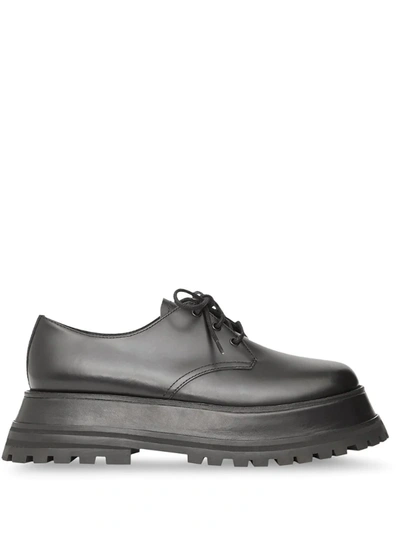 Burberry Guild Leather Platform Brogues In Black