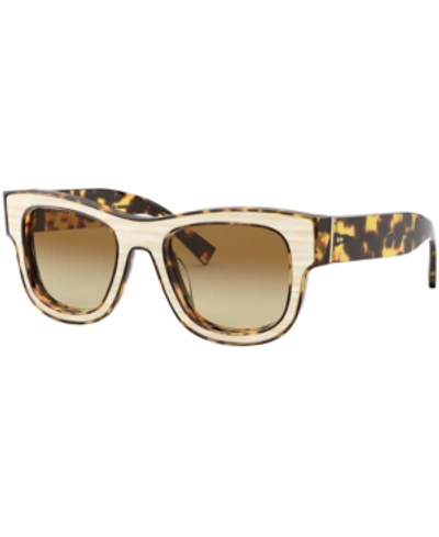 Dolce & Gabbana Brown Havana Horn Gradient Women Dg4379f Sunglasses In Light Yellow Gradient Ochre