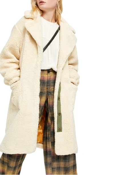 Free People Tessa Teddy Coat In Oatmeal