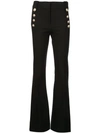 Derek Lam 10 Crosby Robertson Stretch Cotton Sailor Pants In Black