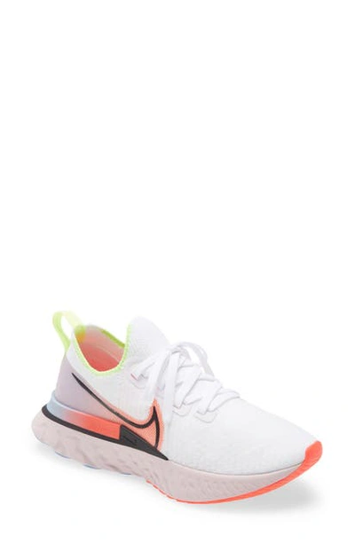 Nike React Infinity Run Flyknit Women's Running Shoe In White/ Black/ Blue/ Crimson