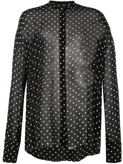 Haider Ackermann Polka Dot Viscose Oversized Shirt In Black