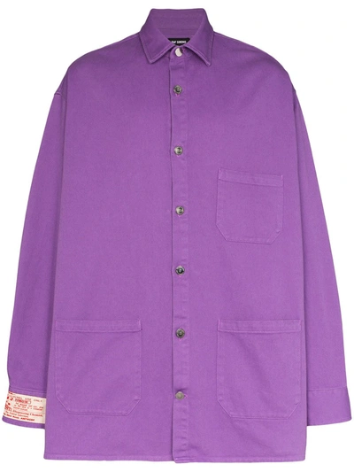 Raf Simons Oversized Denim Shirt In Purple