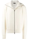 Ann Demeulemeester Drop-shoulder Zip-up Sweatshirt In White