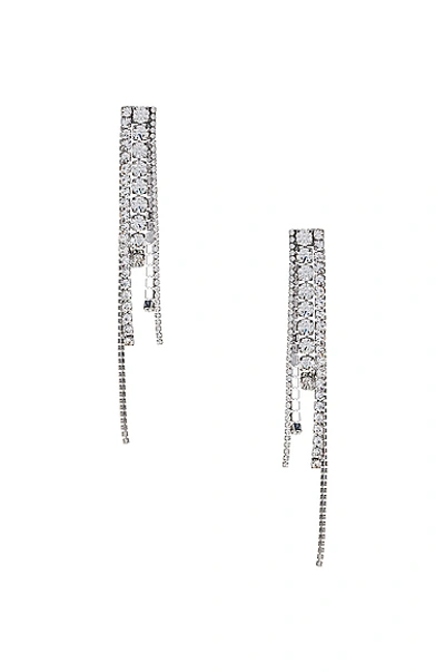 Area Crystal-embellished Fringed Earrings In Silver & Clear